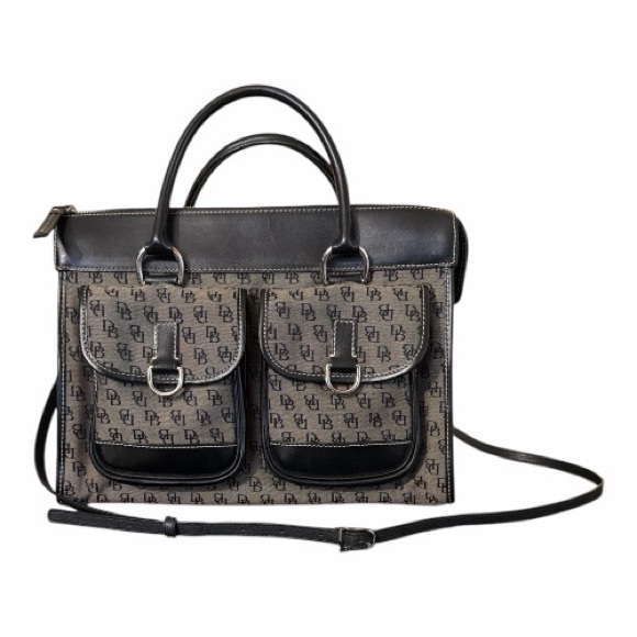 Dooney & Bourke Handbags - Dooney & Bourke Signature Monogram Double Pocket Satchel/Tote
